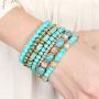 RIAH FASHION Multi Layer Bead Bracelet - Colorful Stacking Beaded Strand Stretch Cuff Statement Bangles Set