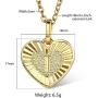 Trendsmax Heart Love Initial Letter A to Z Alphabet Pendant Necklace Gift for Women Girls Gold Plated Stainless Steel Rolo Link Chain Necklace Length Personalized