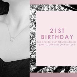 SOLINFOR 21st Birthday Gifts for Her - Sterling Silver Jewelry with Gift Wrapping, Card - 21 Year Old Necklace Gift for Women, Best Friend, Daughter