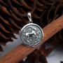 Zodiac Sign Pendant Necklace 925 Sterling Silver Horoscope Medallion Coin Disc Choker Charm Constellation Astrology Jewelry for Men Women