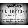 St. Christopher Large Surf Medal Necklace Pendant, Protector of Travel rb-bk Royal Blue-Black