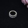 HSQYJ Rainbow Baguette Band Ring Eternity Band Cubic Zirconia Ring Gold Plated Fashion Luxury Jewelry Crystal Cocktail Rings for Women Girl Gift