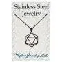 Clayton Jewelry Labs D20 Dice Silhouette Stainless Steel Necklace Clayton Jewelry Labs D20 Dice Silhouette Stainless Steel Necklace