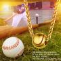 PROSTEEL Baseball Necklaces for Men Teen Boys, Stainless Steel Softball Pendant Chain, Mens Sports Jewelry, 22inch-24inch Adjustable Wheat Chain