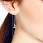 Contemporary Nautical Anchor .925 Sterling Silver Thread Slide Earrings
