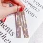QJLE Geometric Rectangle Cubic Zirconia Rhinestone long Drop Dangle Earrings for women Hypoallergenic Pierced
