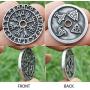 Nordic Coin Icelandic Viking Jewelry - Protection Amulet Lucky Charm - Safe Travel Medallion Power Victory Talisman - Original Mens Pendant Norse Necklace - Terror Rune Pewter Pendant