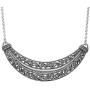 PZ Paz Creations 925 Sterling Silver Floral Lace Design Statement Necklace