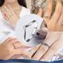 Adramata 3 Pcs Stainless Steel Engagement Wave Ring for Women Cute Thumb Band Rings Set