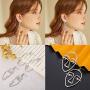 Hanpabum 13pairs Face Statement Earrings Hollow Face Hand Shaped Drop Dangle Earrings Set Platinum/Gold Plated Punk Style Jewelry
