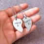 enhong BFF Necklace for 2,Teen Girls & Boys Gifts Stainless Steel Heart Friendship Necklace Set