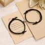NC 2pcs Magnetic Couples Bracelets for Women Men Mutual Attraction Relationship Matching Friendship Rope Stainless Steel Bracelets for Teen Girls Sister Jewelry