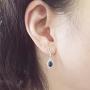 Dazzlingrock Collection 14K Each 7X5 MM Pear Gemstone & Round White Diamond Ladies Halo Teardrop Dangling Drop Earrings, White Gold