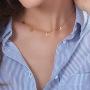 MyNameNecklace Personalized Dangle Name Choker Custom Initial Alphabet Pendant Necklace with Hanging Sterling Silver 925 & Gold Plating - Jewelry Gift for Her