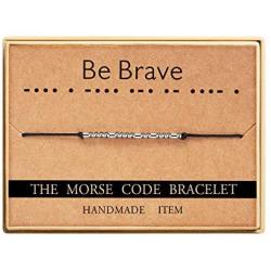 Ldurian Morse Code Bracelet, Morris Jewelry for Women Men, Secret Message Gift, Cord with Beads, Inspirational Gift for Bestie, Present for Her Him (Friend, Love, Fvck Off, Ohana, Journey)