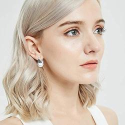ORAZIO Pearl Earrings For Women Pearl Drop Earrings Sets Big Small Pearl Earrings Womens White Pearl Earrings
