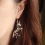 Silver Unicorn Skull Pendant Earrings Necklace Set Long Gothic Silver Snake God Unicorn Mens Halloween Accessories