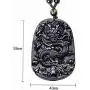 Natural Black Obsidian Dragon Necklace Healing Crystal Gemstone Necklaces Carved Stone Pendant Amulet Charm for Men or Women Natural Black Obsidian Dragon Necklace Healing Crystal Gemstone Necklaces Carved Stone Pendant Amulet Charm for Men or Women