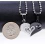 Uloveido Stainless Steel Mens Womens Couples Pendant Necklace Love Heart CZ Puzzle Matching Fashion Jewelry Gifts (9 clolors to Choose) SN102