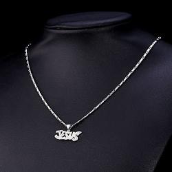 U7 Christian Jewelry 18K Gold Plated Jesus Piece Love Necklace Cubic Zirconia I Love Jesus Pendant