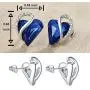 Leafael Infinity Love Heart Stud Earrings with Birthstone Crystal Womens Gifts, Silver-tone Leafael Infinity Love Heart Stud Earrings with Birthstone Crystal Womens Gifts, Silver-tone