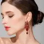 BriLove Wedding Bridal Earrings for Women Crystal Vintaged Drop Hollow Chandelier Filigree Dangle Earrings
