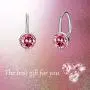 TOUPOP 12 Birthstone Earrings s925 sterling silver Leverback Drop Earrings with Crystal Jewelry Gift for Women Teen Girl Birthday Christmas