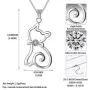 Besilver Cute Animal Pendant Necklace Charm 925 Sterling Silver Cat/Snake/Sloth/Dolphin/Starfish/Snail/Shark Cute Animal Jewelry Gift for Women Girl