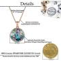 EVEVIC Swarovski Crystals Round Disc Pendant Necklaces for Women Fashion 14K Gold Plated Hypoallergenic Dainty Jewelry