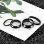 TIGRADE Black Titanium Ring 2mm 4mm 6mm 8mm Dome High Polished Wedding Band Size 4-15