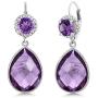 Gem Stone King Purple Amethyst 925 Sterling Silver Earrings For Women (1.40 Ct Round Gemstone Birthstone)