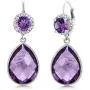 Gem Stone King Purple Amethyst 925 Sterling Silver Earrings For Women (1.40 Ct Round Gemstone Birthstone)