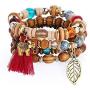 Baoqin Boho Beaded Bracelets for Women - Charm Stackable Multilayer Bracelets Gift for Women Girls Men