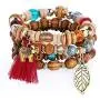 Baoqin Boho Beaded Bracelets for Women - Charm Stackable Multilayer Bracelets Gift for Women Girls Men