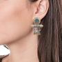 Aheli Traditional Dual Tone Fancy Designer Faux Stone Oxidized Jhumki Jhumka Earrings Indian Ethnic Boho Jewelry for Women