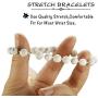 FIBO STEEL 4 Pcs Couples Bracelet for Men Women His & Her Stainless Steel Chain Crown Queen 8mm Beads Bracelets ?- (C:4 pcs a Set)