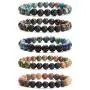 Bivei Lava Rock Stone Essential Oil Diffuser Bracelet - Natural Semi Precious Gemstone Beads Healing Crystal Bracelet Bivei Lava Rock Stone Essential Oil Diffuser Bracelet - Natural Semi Precious Gemstone Beads Healing Crystal Bracelet