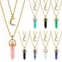 Yaomiao 8 Pieces Layered Crystal Moon Necklace Crescent Moon Choker with Healing Stone Pendant Pointed Hexagonal Healing Crystal Gemstone Necklaces for Women Girls Yaomiao 8 Pieces Layered Crystal Moon Necklace Crescent Moon Choker with Healing Stone Pendant Pointed Hexagonal Healing Crystal Gemstone Necklaces for Women Girls