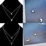Gbell Simple Womens Doublelayer Necklace Star and Moon Pendant Necklace - Fashion Gold Silver Neck Chains Choker for Teen Girls Ladies Women Party Ball Date Jewelry Gbell Simple Womens Doublelayer Necklace Star and Moon Pendant Necklace - Fashion Gold Silver Neck Chains Choker for Teen Girls Ladies Women Party Ball Date Jewelry
