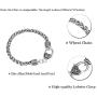 Ancient Hebrew Esoteric Tetragrammaton Pentagram Name of God Charm Wheat Chain Bracelet Blessing Jewelry for Men Women