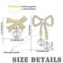 Sllaiss Asymmetric Bow Dangle Aurora Crystals Earrings for Women Made with Swarovski Cute Fashion 14K Gold Plated Mothers Day Jewelry Gift