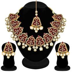 Aheli Fancy Indian Wedding Wear Enamel Necklace Earrings Set Ethnic Traditional Fashion Jewelry for Women