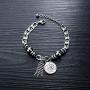 TEMICO Stainless Steel Cross Saint Benedict Coin Charm Bracelet for Women Catholic Exorcism Protection Jewelry