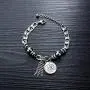 TEMICO Stainless Steel Cross Saint Benedict Coin Charm Bracelet for Women Catholic Exorcism Protection Jewelry