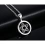HUANIAN Stainless Steel Pentagram Pendant Necklace for Men Women Wiccan Jewelry