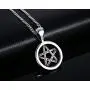 HUANIAN Stainless Steel Pentagram Pendant Necklace for Men Women Wiccan Jewelry HUANIAN Stainless Steel Pentagram Pendant Necklace for Men Women Wiccan Jewelry