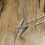 VNOX Vintage Antique Stainless Steel Lightning Bolt Pendant Necklace for Men Women,Free Chain 20 Inches