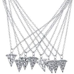 Lux Accessories BFF Best Friends Forever Pizza Pie Slice Necklace Set (8PC)