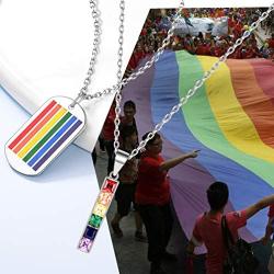 PROSTEEL Stainless Steel/925 Sterling Silver Necklace, LGBT Gay Pride Jewelry Rainbow Pendant Necklace Gift for Men/Women