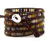 Chan Luu Multi Stone Wrap Bracelet on Brown Leather